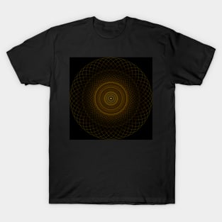 Mandala Golden Circles in black T-Shirt